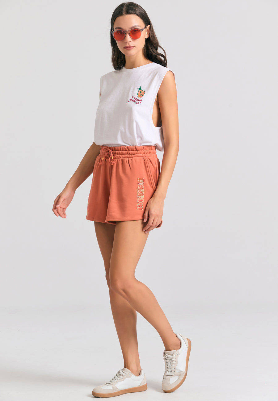 Women's t-shirt with graphic frame print on the back - White