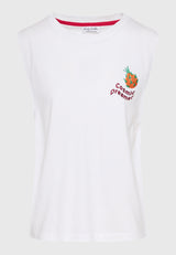 Women's t-shirt with graphic frame print on the back - White