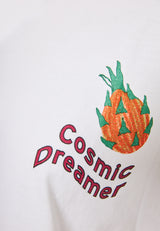 Women's t-shirt with graphic frame print on the back - White