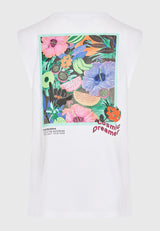 Women's t-shirt with graphic frame print on the back - White