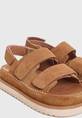 Women's suede sandals - Camel