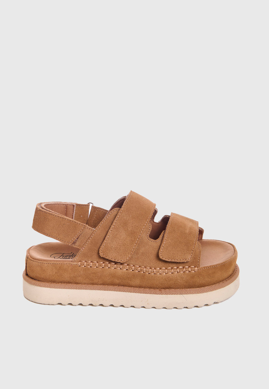 Women's suede sandals - Camel