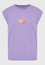 Tricou de damă cu imprimeu vintage pe spate - Dahlia violet