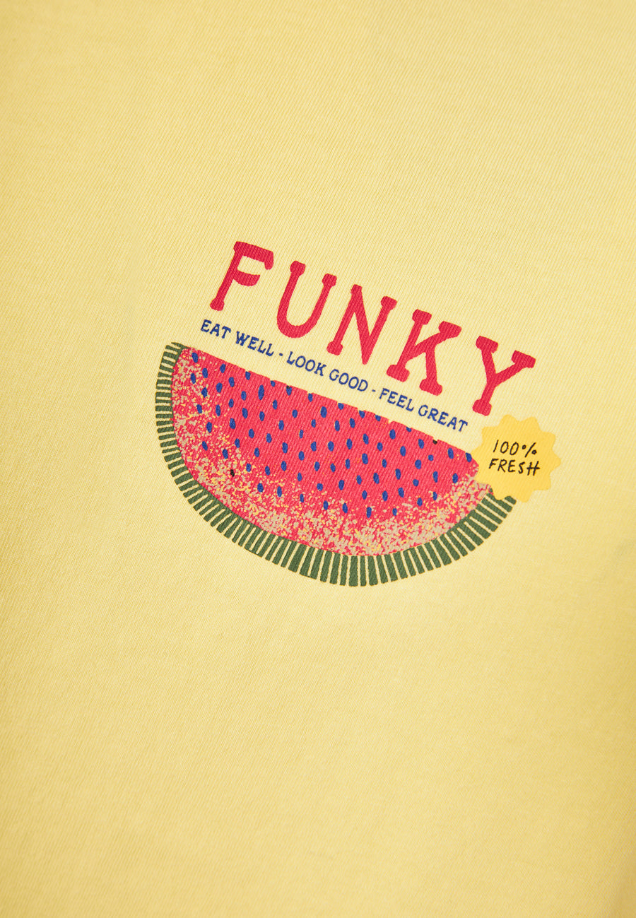 Tricou de damă cu imprimeu vintage pe spate - Lemon drop