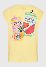 Tricou de damă cu imprimeu vintage pe spate - Lemon drop