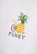 Tricou de damă cu imprimeu vintage pe spate - Alb