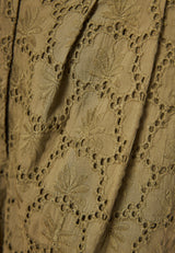 Women's embroidery shorts with pleats - Oregano
