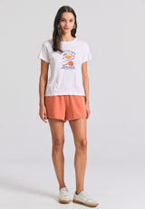 Women's t-shirt with graphic print on the chest - White