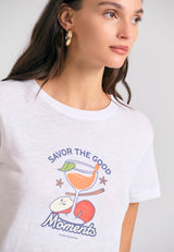 Women's t-shirt with graphic print on the chest - White