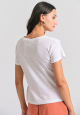 Women's t-shirt with graphic print on the chest - White