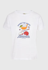 Women's t-shirt with graphic print on the chest - White