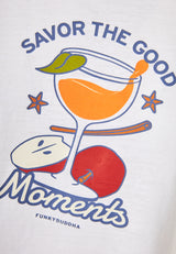 Women's t-shirt with graphic print on the chest - White
