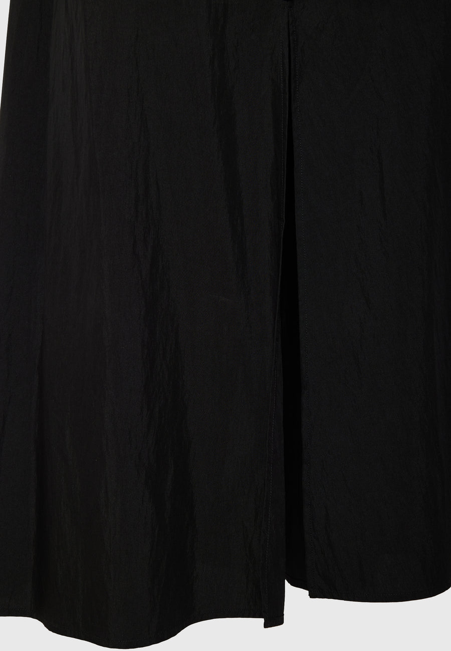Rochie maxi cu curea în talie - Negru