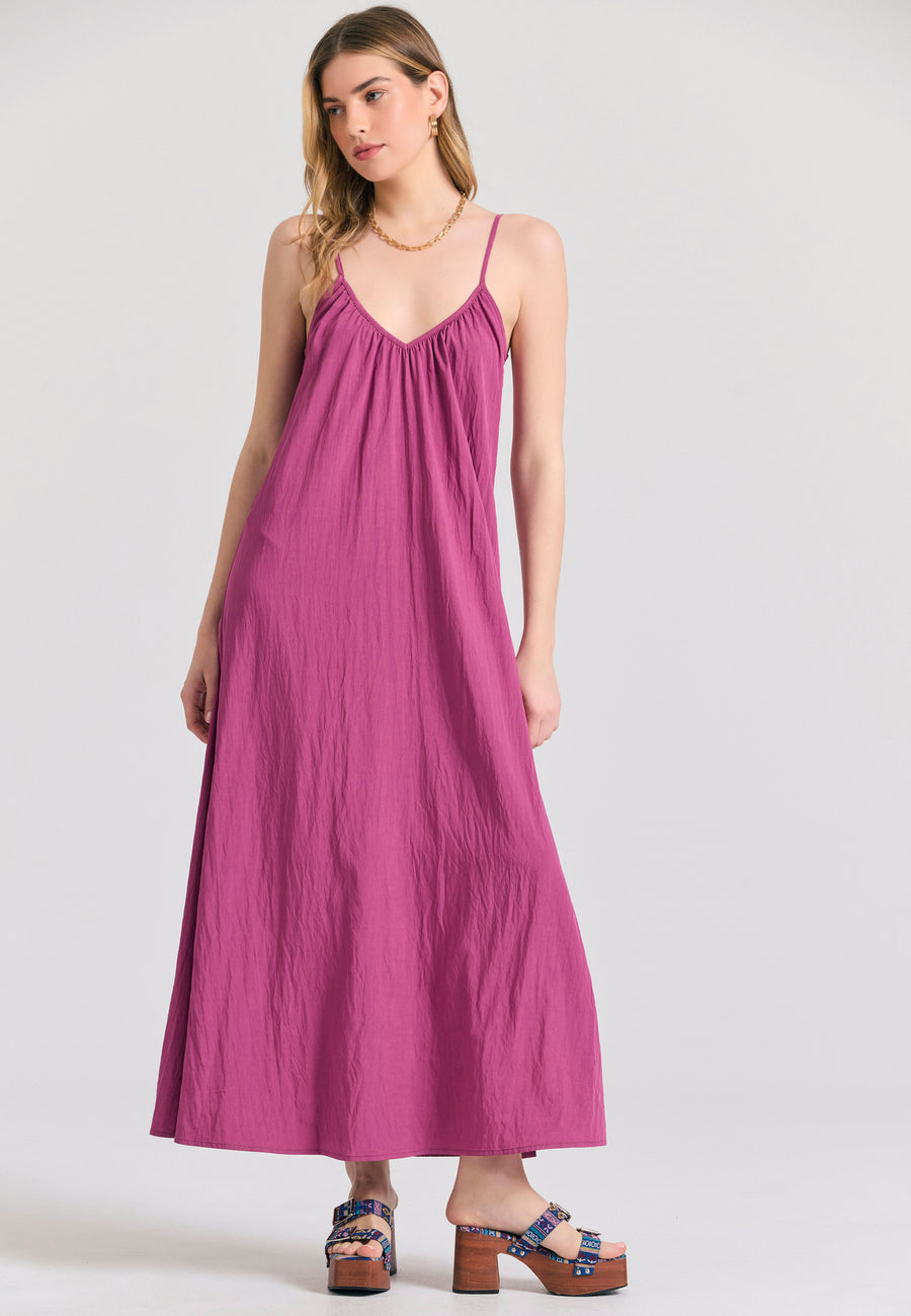 Rochie maxi cu curea în talie - Sangria