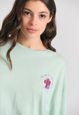 Loose fit t-shirt with photographic print on the back - Mint