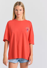 Tricou lejer cu imprimeu fotografic pe spate - Tomato