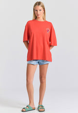 Tricou lejer cu imprimeu fotografic pe spate - Tomato