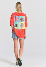 Tricou lejer cu imprimeu fotografic pe spate - Tomato