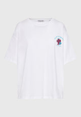 Tricou lejer cu imprimeu fotografic pe spate - Alb