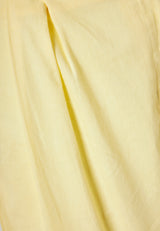 Loose fit pants with pleats on the waist - Lemon drop