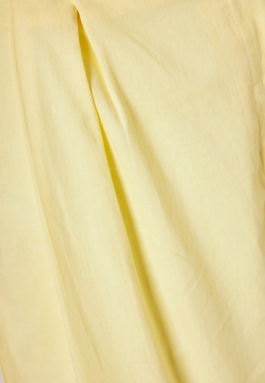 Loose fit pants with pleats on the waist - Lemon drop