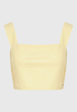 Top scurt din bumbac simplu - Lemon drop