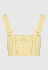 Top scurt din bumbac simplu - Lemon drop