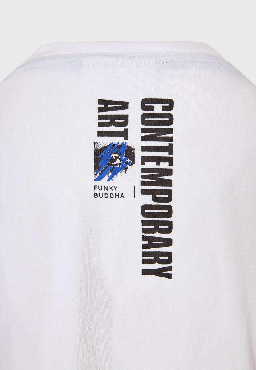 Tricou lejer cu imprimeu fotografic iluzie - Alb