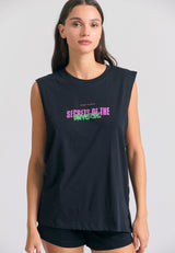 Tricou de damă cu imprimeu zodiacal pe spate - Negru