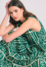 Rochie maxi cu imprimeu integral și aspect etnic - Multicoloră