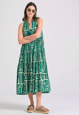Rochie maxi cu imprimeu integral și aspect etnic - Multicoloră