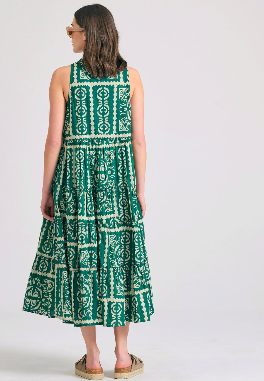 All over printed maxi dress in ethnic look - Multi