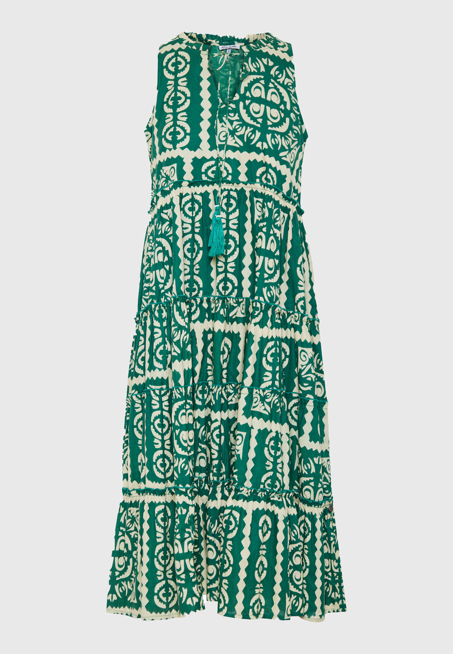 All over printed maxi dress in ethnic look - Multi