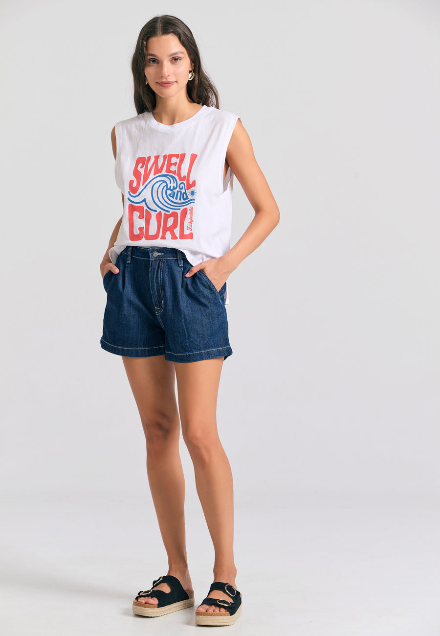 Tricou de damă cu imprimeu grafic - Alb