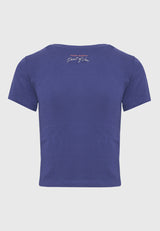 Tricou de damă cu imprimeu fotografic - Skipper albastru