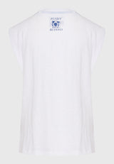 Tricou de damă cu imprimeu tropical - Alb