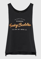 Maiou de damă cu imprimeu Funky Buddha - Negru