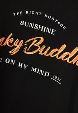 Maiou de damă cu imprimeu Funky Buddha - Negru