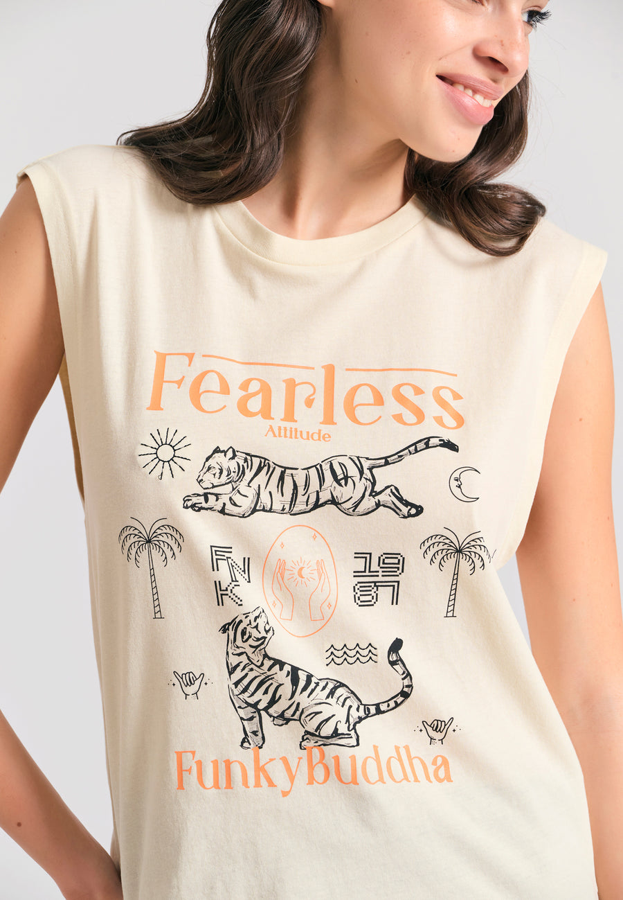 Tricou de damă cu imprimeu exotic - Chalk