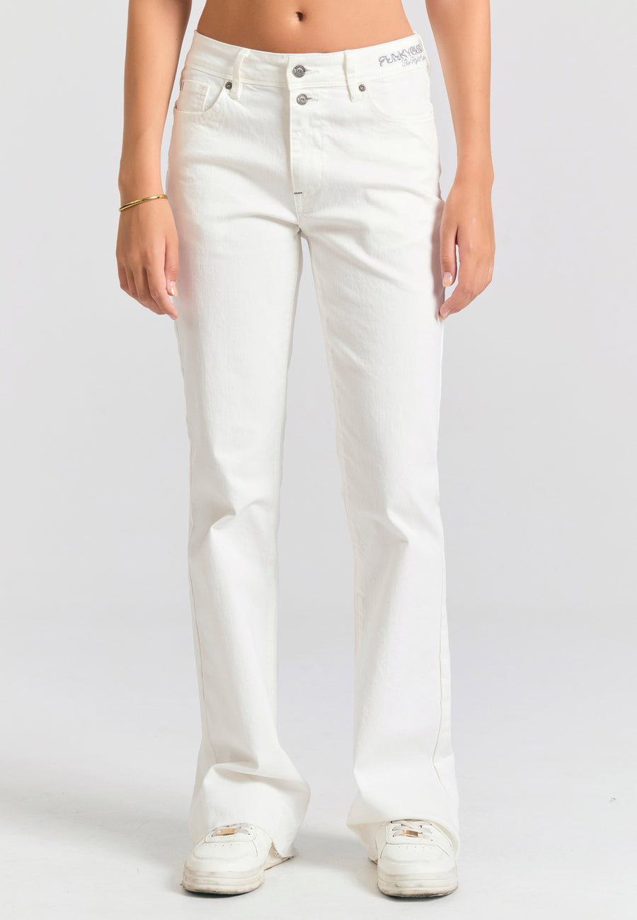 Women's skinny fit garment dyed jeans - Off white