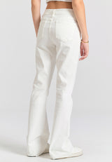 Blugi skinny vopsiți în haine pentru femei - Alb-gălbui