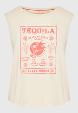 Tricou din bumbac organic cu imprimeu vintage - Chalk