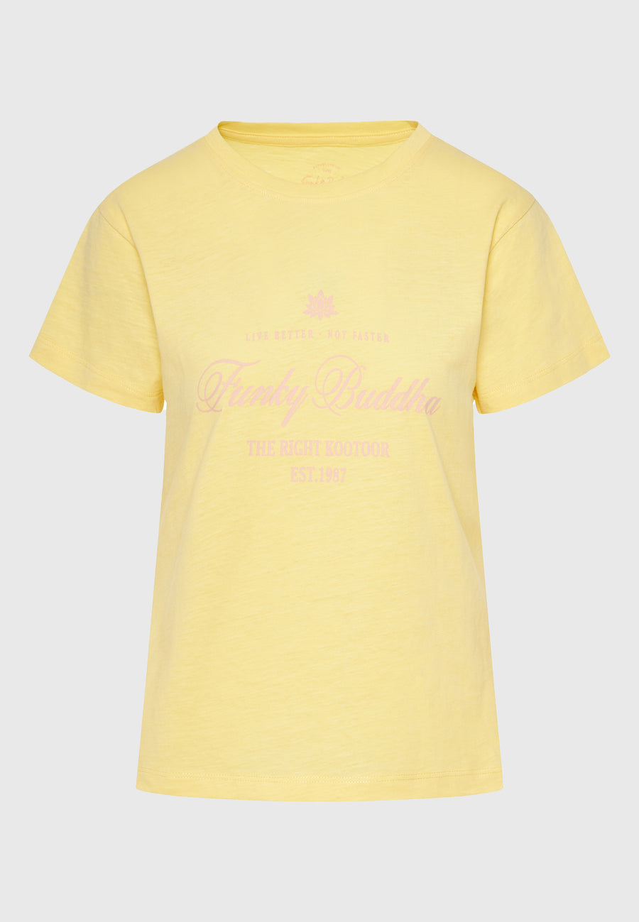 Tricou de damă cu imprimeu vintage cu logo - Lemon drop