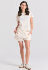 Women's t-shirt with branded vintage print - Off white