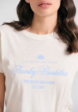 Women's t-shirt with branded vintage print - Off white