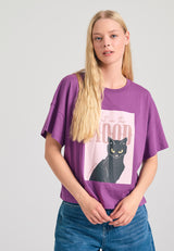 Tricou lejer cu imprimeu fotografic - Md prună