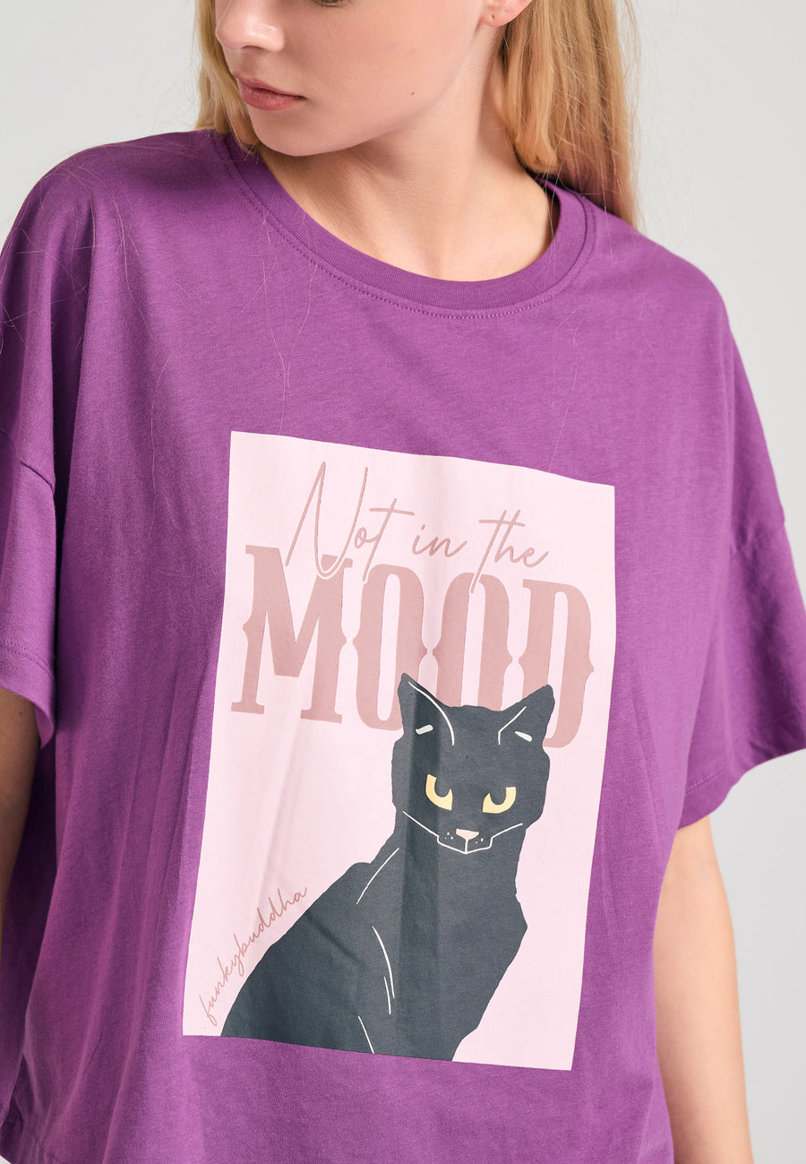 Tricou lejer cu imprimeu fotografic - Md prună