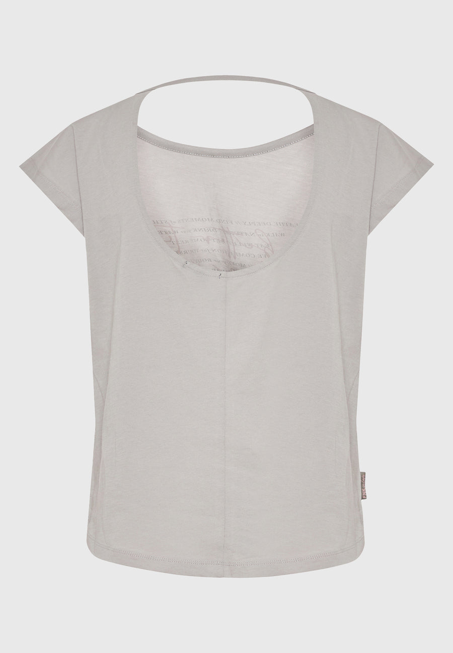 Tricou de damă cu imprimeu artistic și spate deschis - Elephant