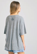 Tricou supradimensionat vopsit în haine cu imprimeu vintage - Elephant