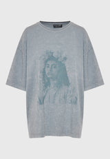 Tricou supradimensionat vopsit în haine cu imprimeu vintage - Elephant